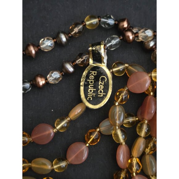Joan Rivers Classics Collection Czech Crystal Beaded Necklaces Amber & Bronze Se - Picture 6 of 7
